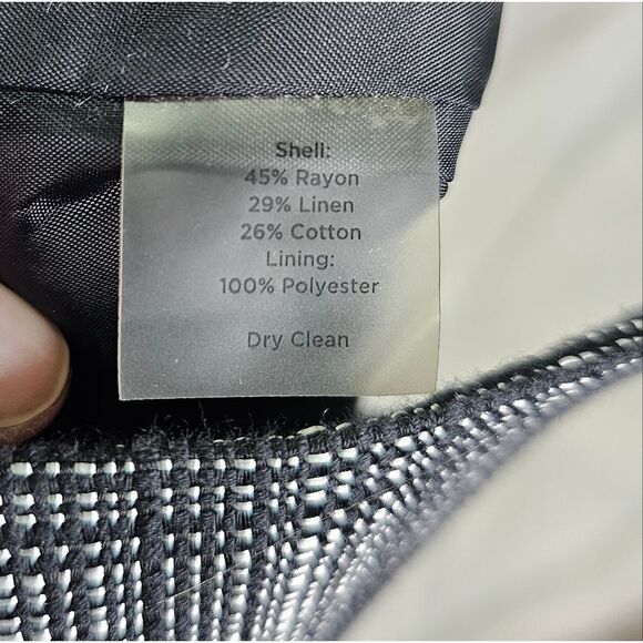 Talbots Black Plaid Quarter Sleeve Button Front Blazer Jacket Size 14 - Picture 13 of 13